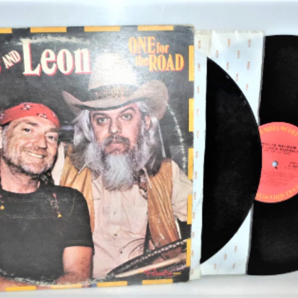 Willie &  Leon Vinyl Record ONE for the ROAD Record LP #C-36065 Columbia Records